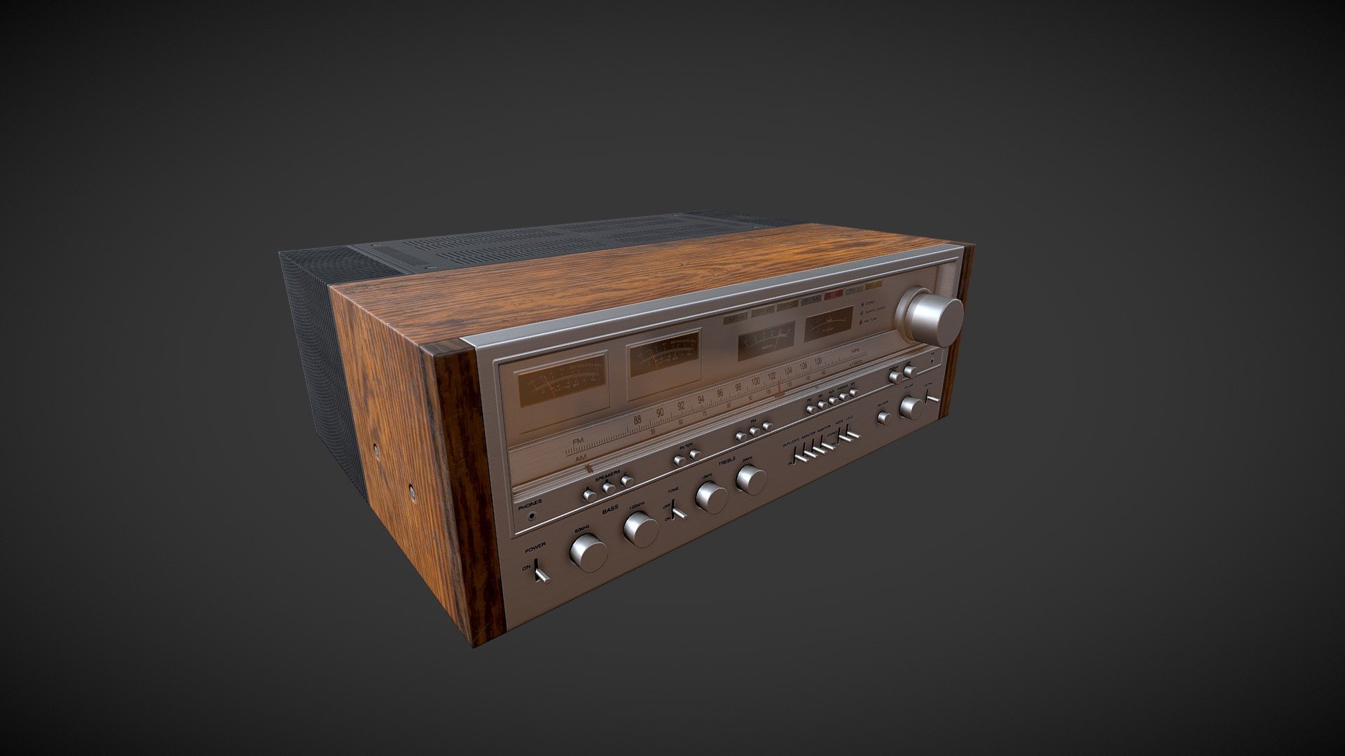 Old Stereo Receiver 3D model by kentozdr [b83123c] Sketchfab
