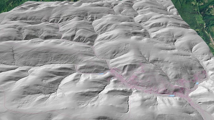 3D katastr Salaše s vrstvou parcel 3D Model