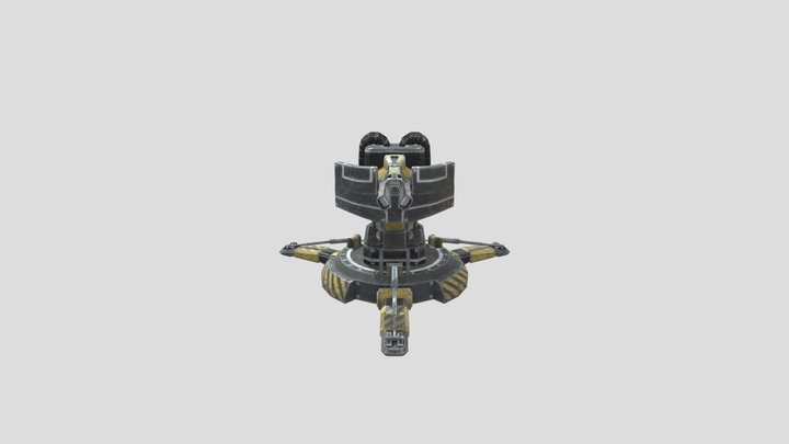 Sci-Fi Turret 3D Model