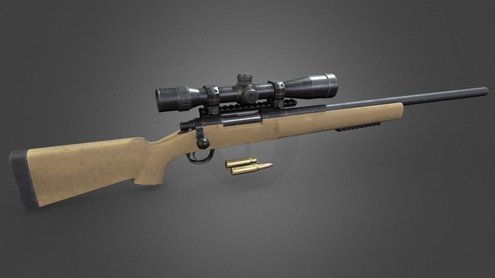 Refined custom sniper rifle 3D Model
