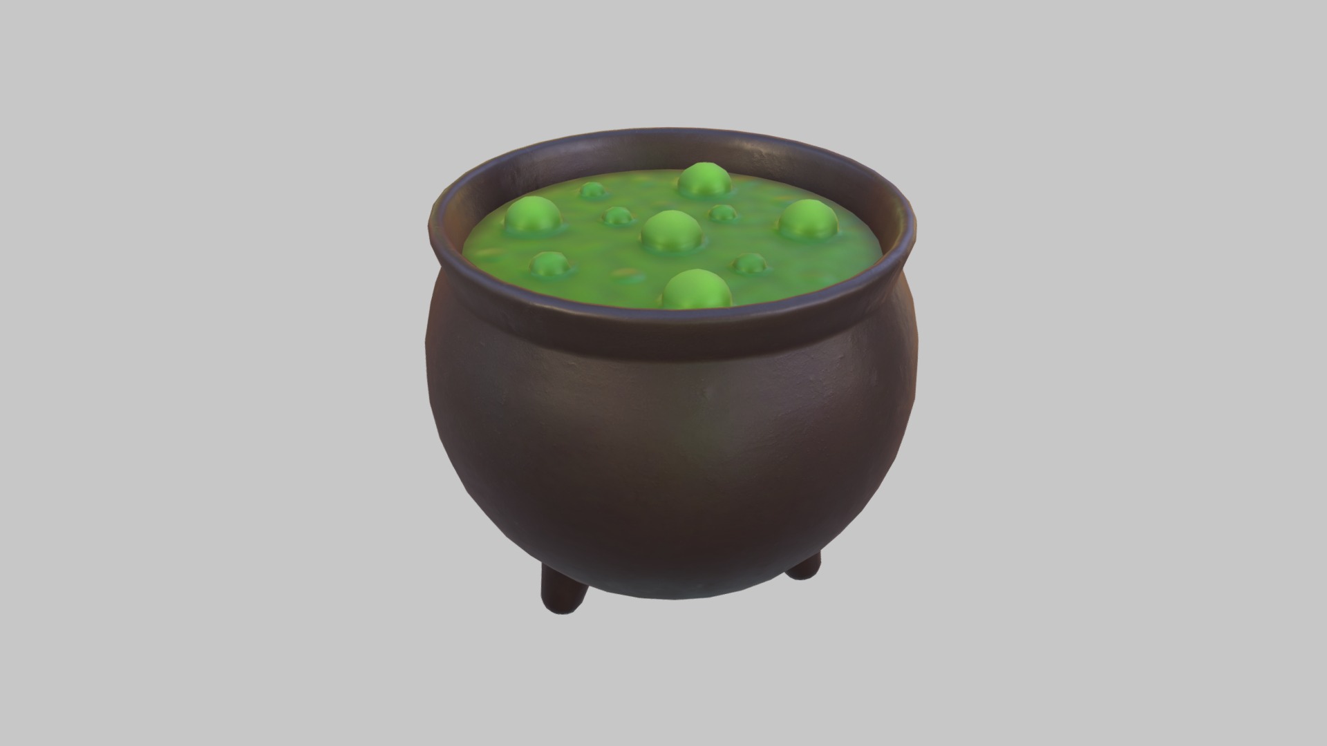 3D model Halloween Pot - This is a 3D model of the Halloween Pot. The 3D model is about a black bowl with green liquid.
