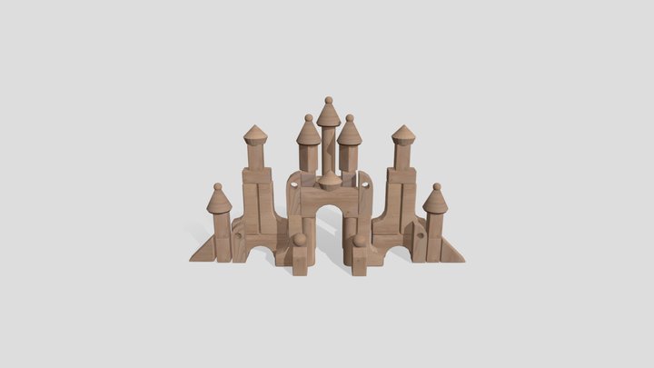 Advanced Block Out Castle 3D Model