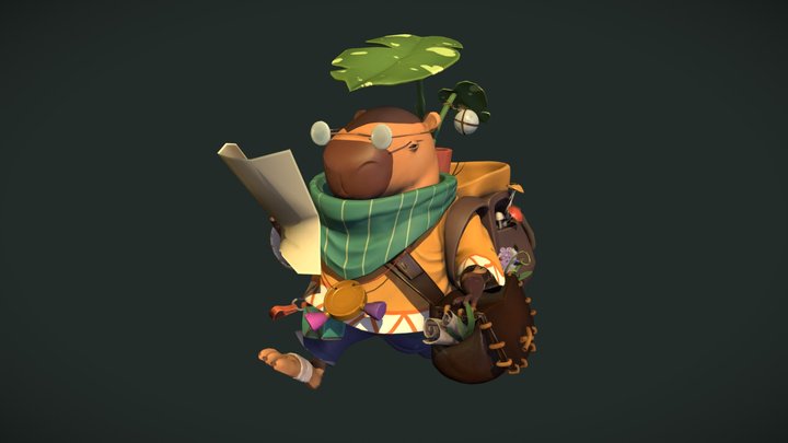 Stylized Character - Capy Healer Mage 3D Model