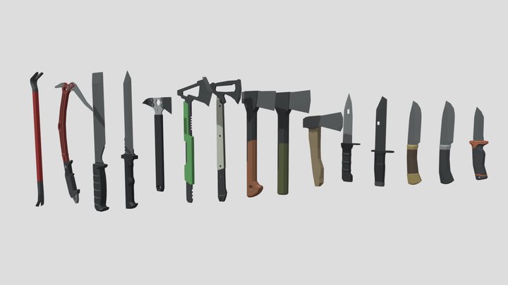 Low-Poly EFT Melee Weapons 3D Model