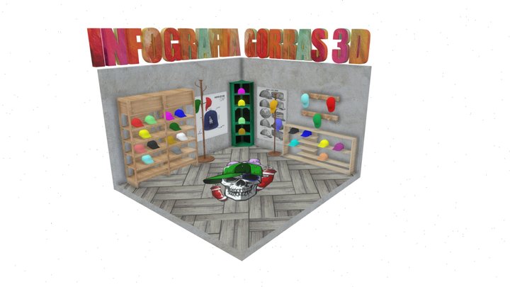 INFOGRAFIA 3D GORRAS 3D Model