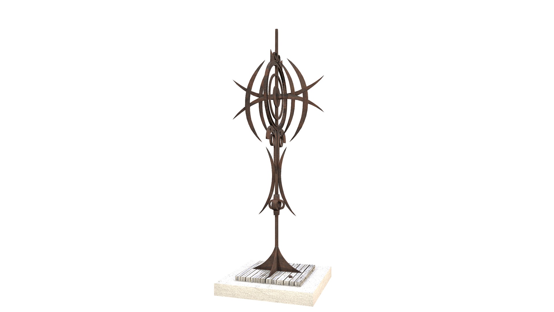 3D model Medialunas - This is a 3D model of the Medialunas. The 3D model is about a trophy with a gold top.