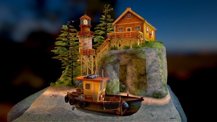 DAE Diorama - By The Ocean 3D Model