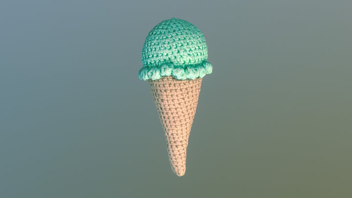 Knit Ice Cream Cone 3D Model