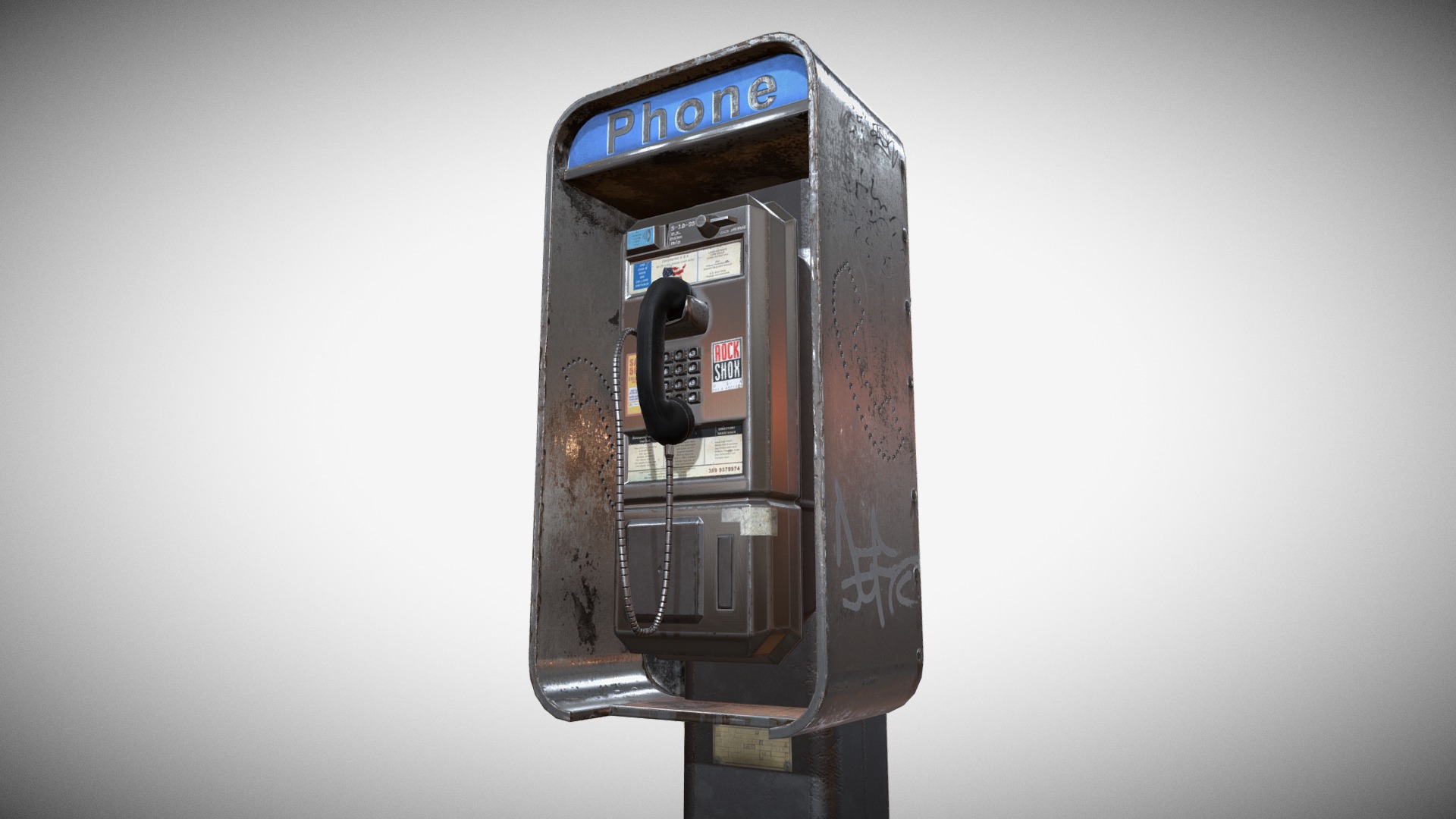3D model Phone Booth - This is a 3D model of the Phone Booth. The 3D model is about a close-up of a telephone.