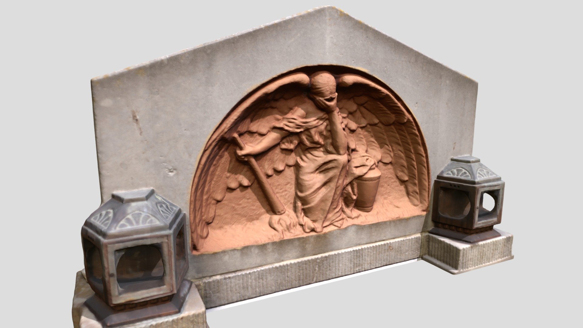 Weeping Angel relief from gravestone