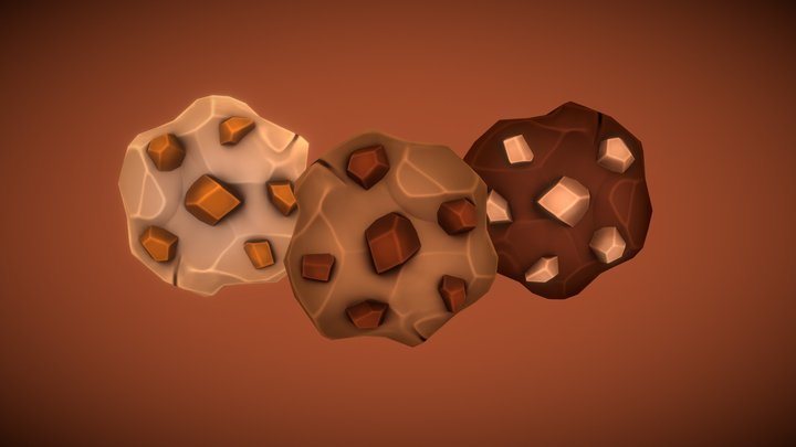 Chocolate Mini Cookies 3D Model