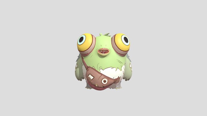 cartoonish monster with large eyes 3D Model