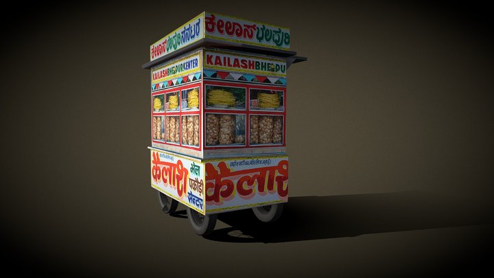 Bhelpuri Shop By Ajay |indian local shop 3D Model