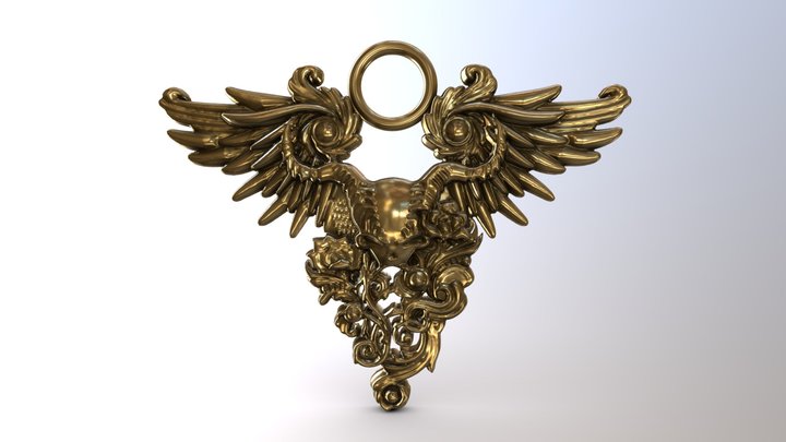 Winged Skull 3D Model