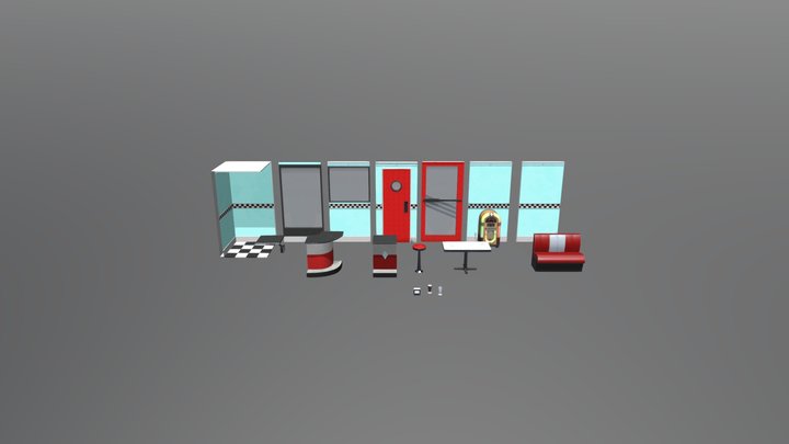 Compiled Mod Prop Assignment - 50's Diner 3D Model