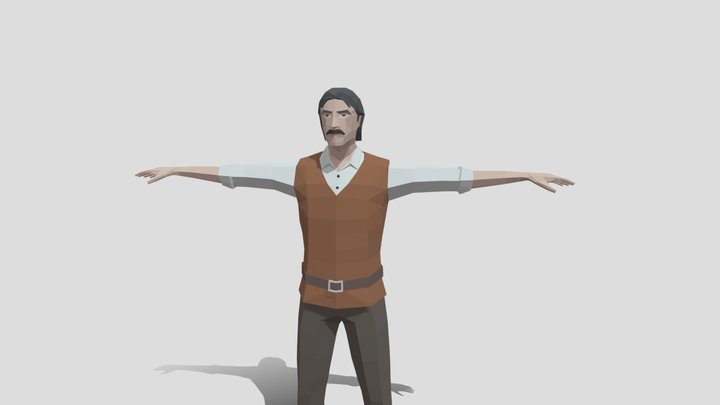 Low Poly Male Character Rigged 3D Model
