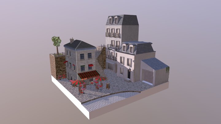 City Scene Paris 3D Model
