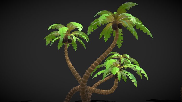 Stylized Palm tree set 3D Model