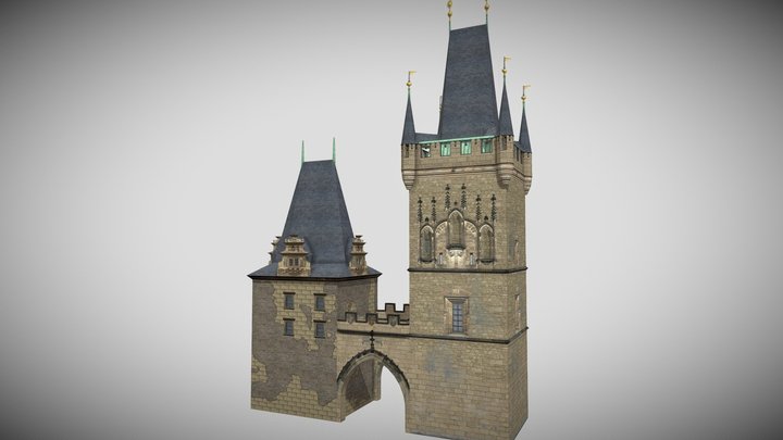 Lesser Town Bridge Tower, Prague, Czech Republic 3D Model