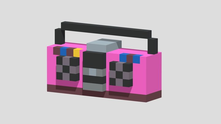 Tape recorder toy voxel art 3D Model