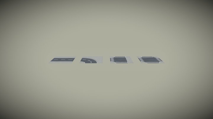 Modular Road Pack (FREE) + 4K Textures 3D Model