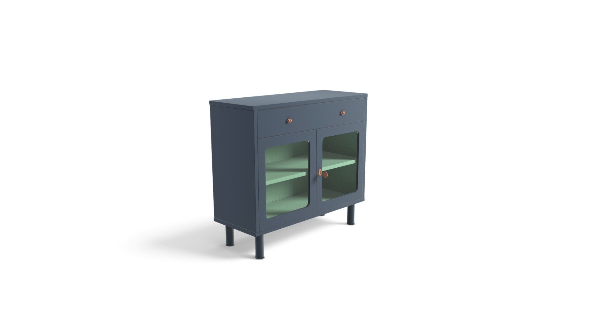 Quin Compact Cabinet, Blue