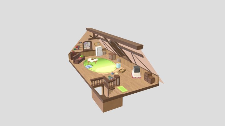 Fantasy Isometric Room 3D Model