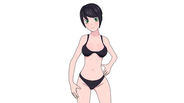 Anime - Bikini Girl 3D Model