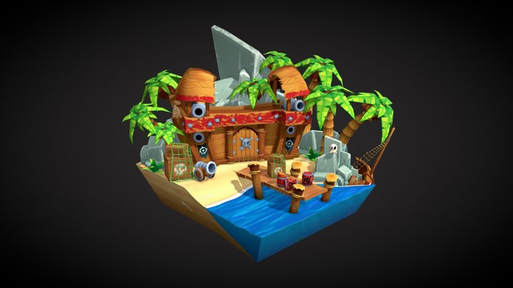 Pirate Diorama 3D Model