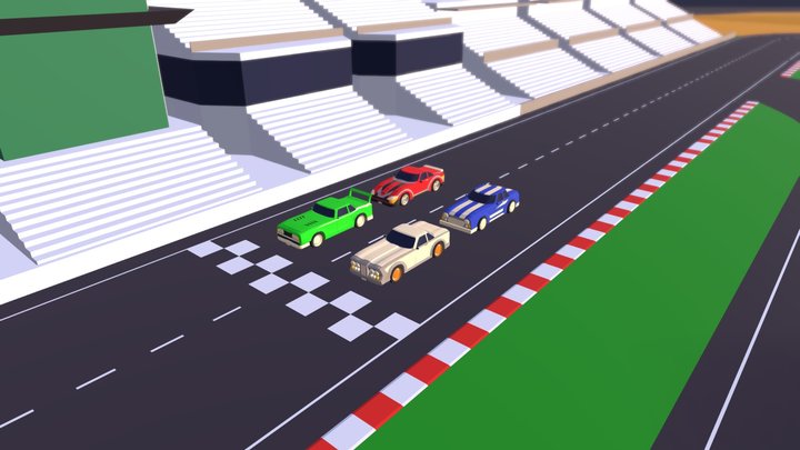 Car Race Lowpoly 3D Model