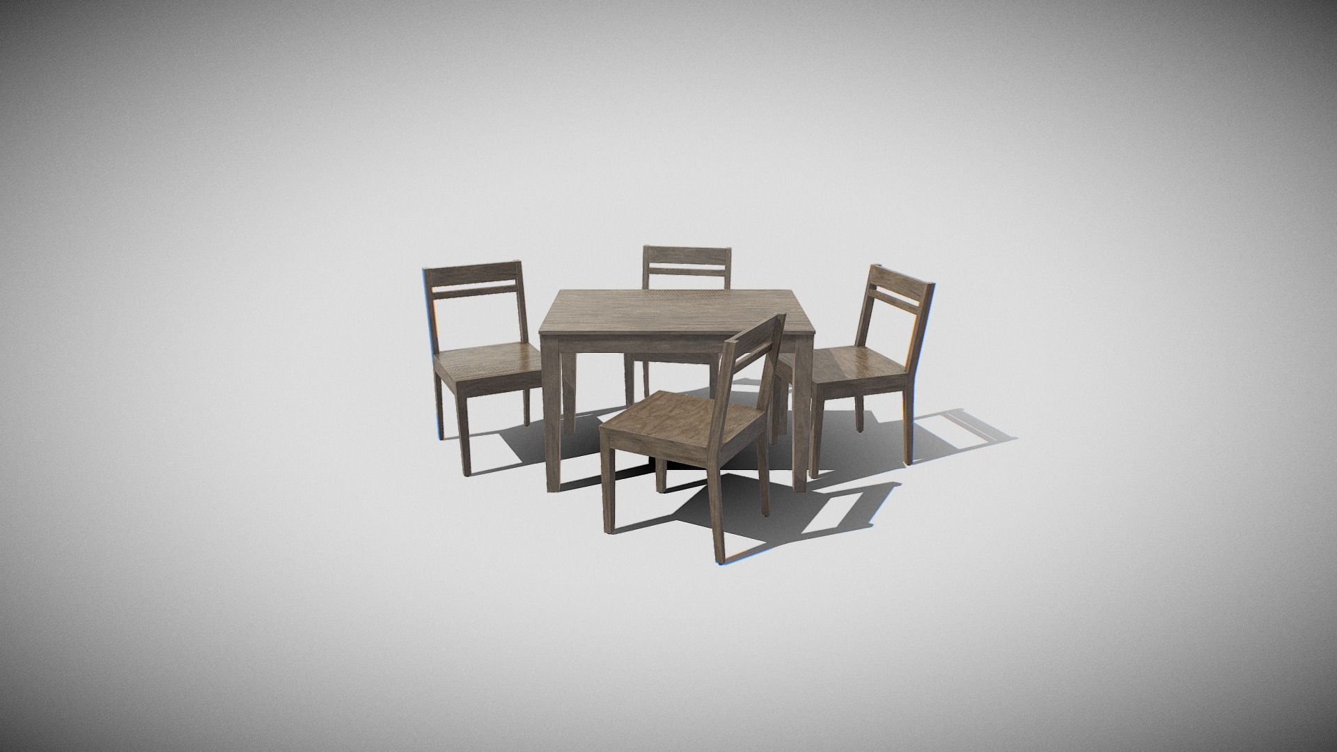 3D model Table Set wooden 01 - This is a 3D model of the Table Set wooden 01. The 3D model is about a table and chairs.