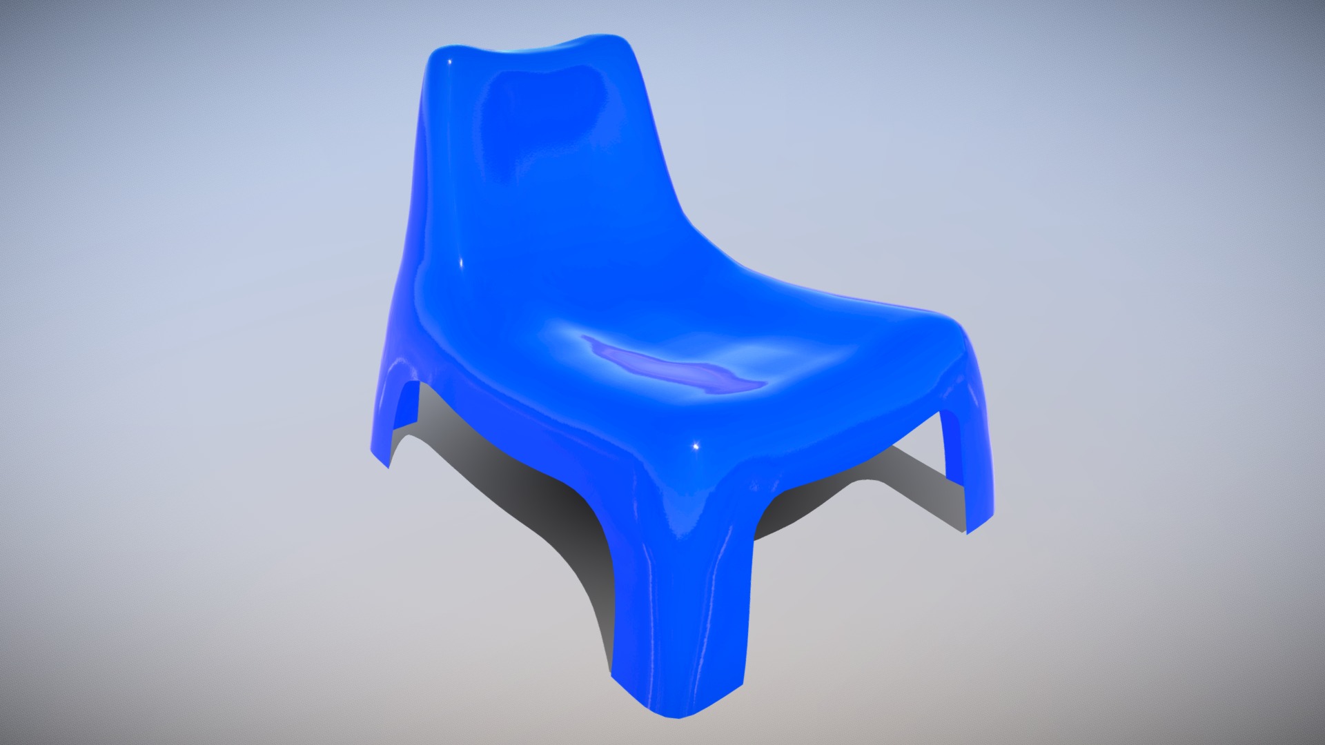 3D model Vago Chair IKEA Plastic material Colors Low Poly - This is a 3D model of the Vago Chair IKEA Plastic material Colors Low Poly. The 3D model is about a blue plastic model of a blue horse.