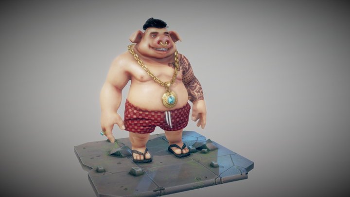 Game Character - The Pig Stylized 3D Model