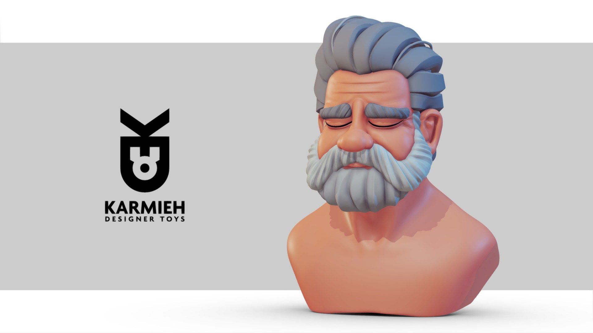 Old man bust sculpt — Sketchfab embed 3D viewer