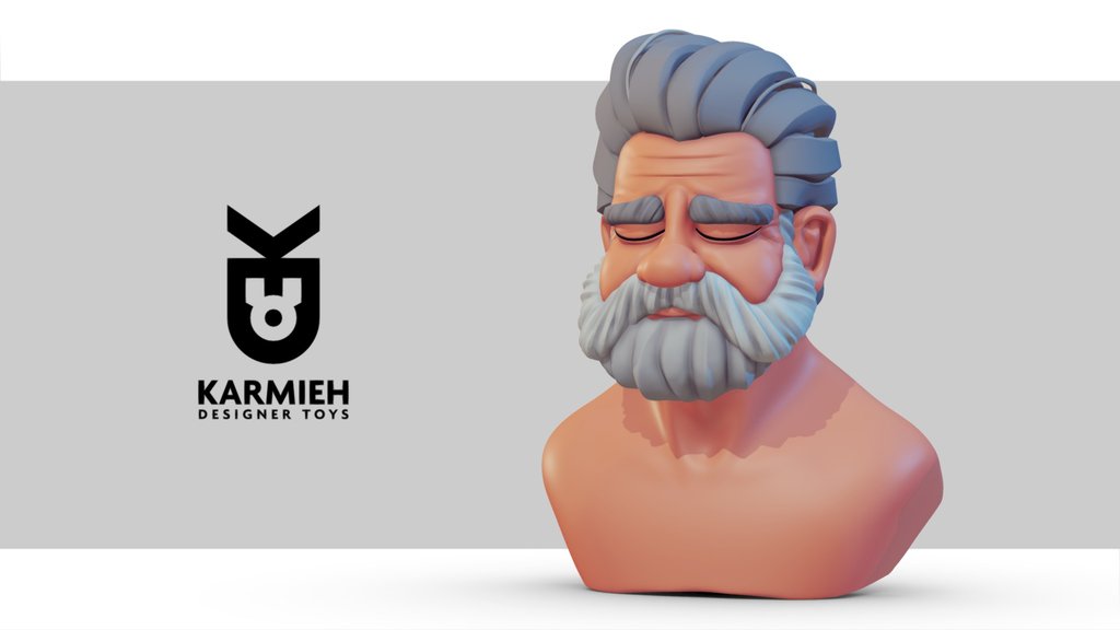 Old man bust sculpt