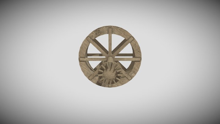 Water Wheel With Cog 3D Model