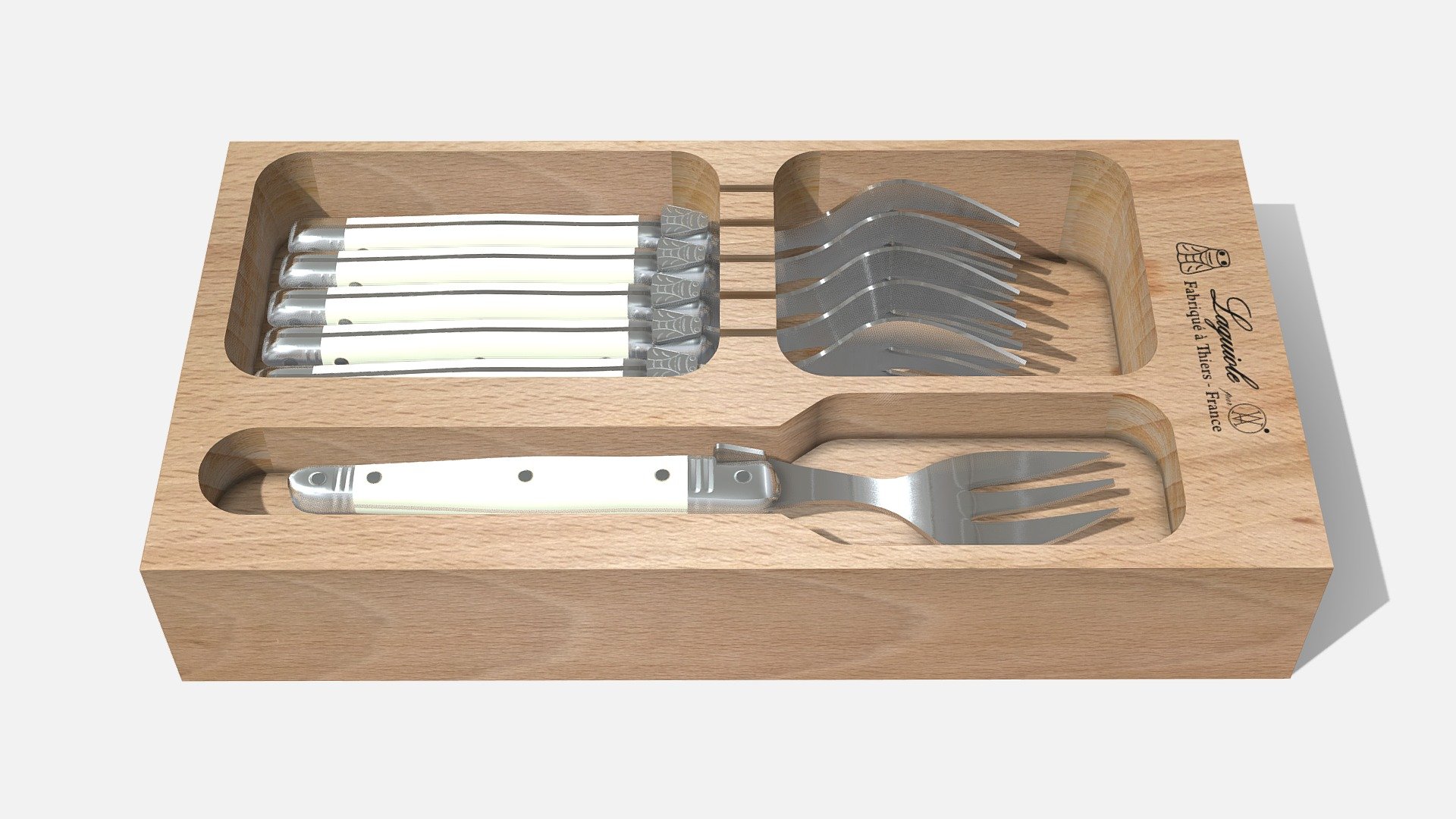 Laguiole cake fork set Buy Royalty Free 3D model by Axeonalias