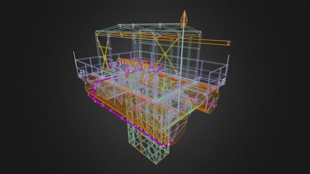 Плавучая насосная станция 3D Model