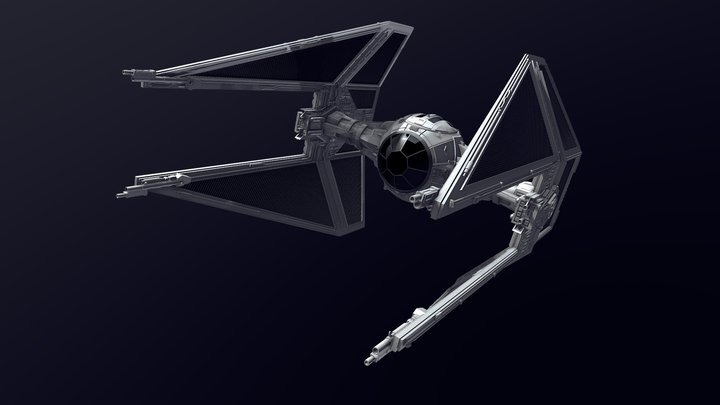 Tie Interceptor 3D Model