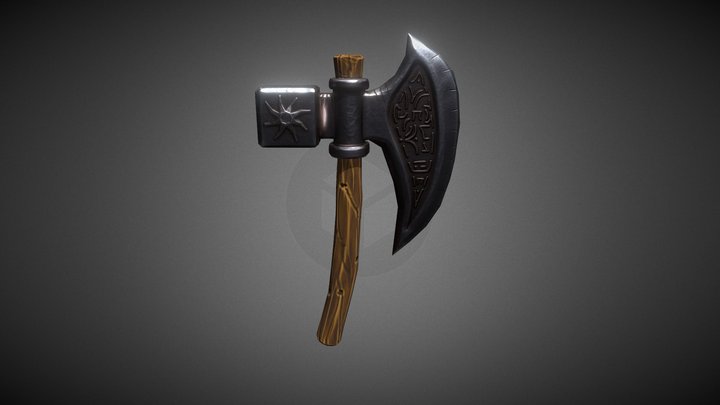 Simple Stylized Axe 3D Model