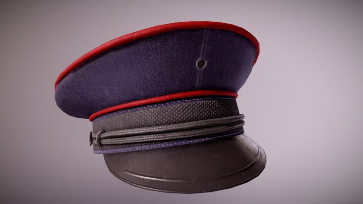 HAT - Military Hat 01 - PBR Game Ready 3D Model