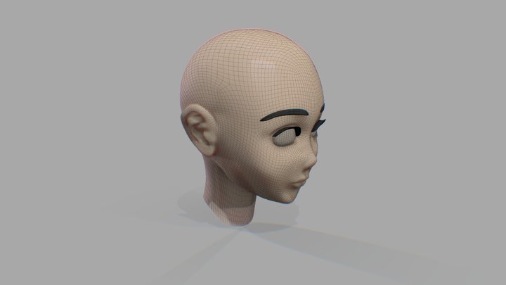 2D character head 3D Model
