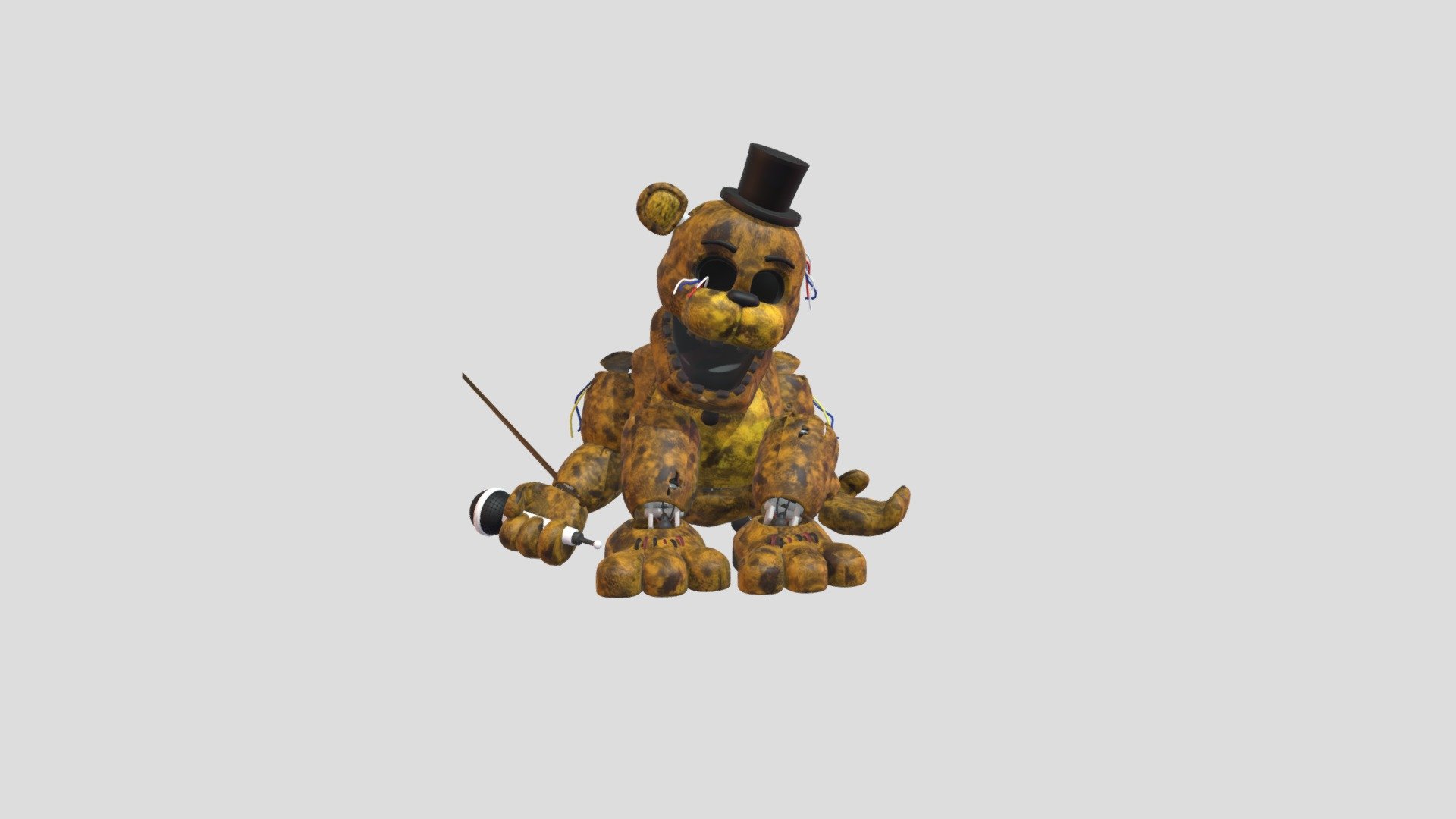 Withered Golden Freddy - Download Free 3D model by dwall8611 [b85c853 ...