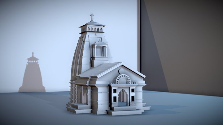 " Kedarnath Temple: Iconic Himalayan Silhouette" 3D Model