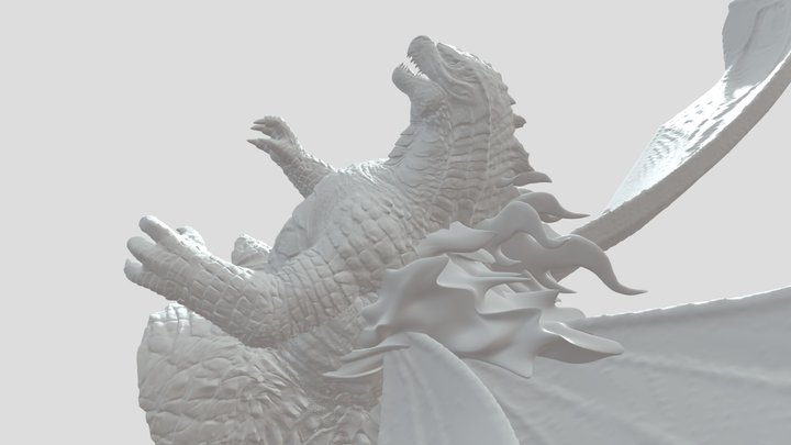 FREE Godzilla burning wings top half 3D Model