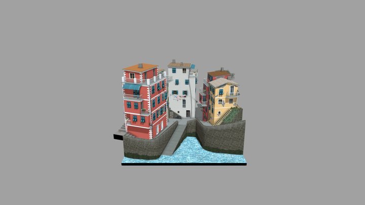 City Scene(Cinque Terre) 3D Model
