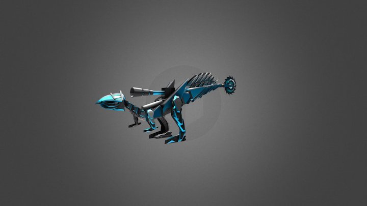 Cyber Dinosaur Textured 3D Model