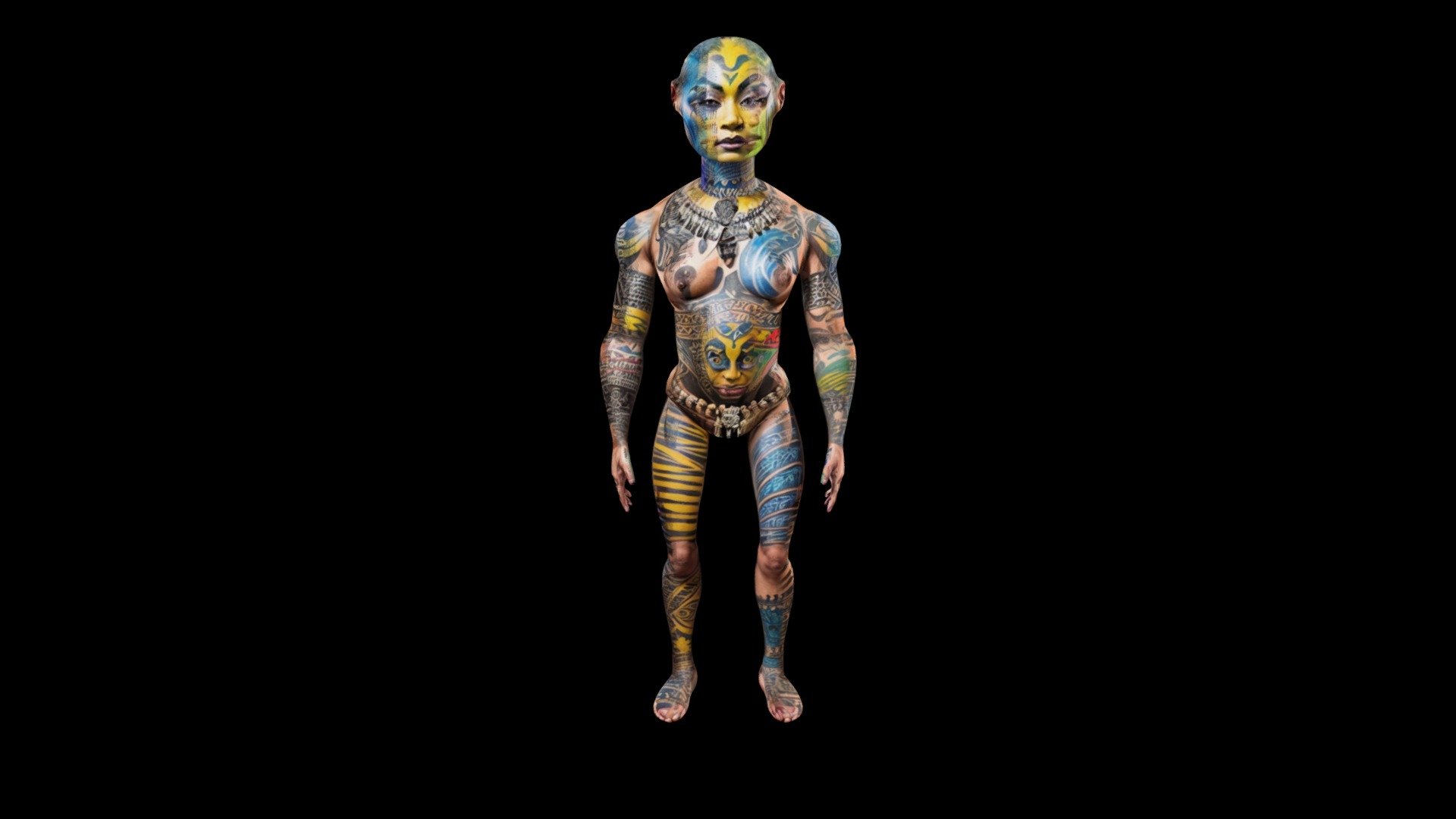 Meshy body painting David Baker - Download Free 3D model by klrxyz ...