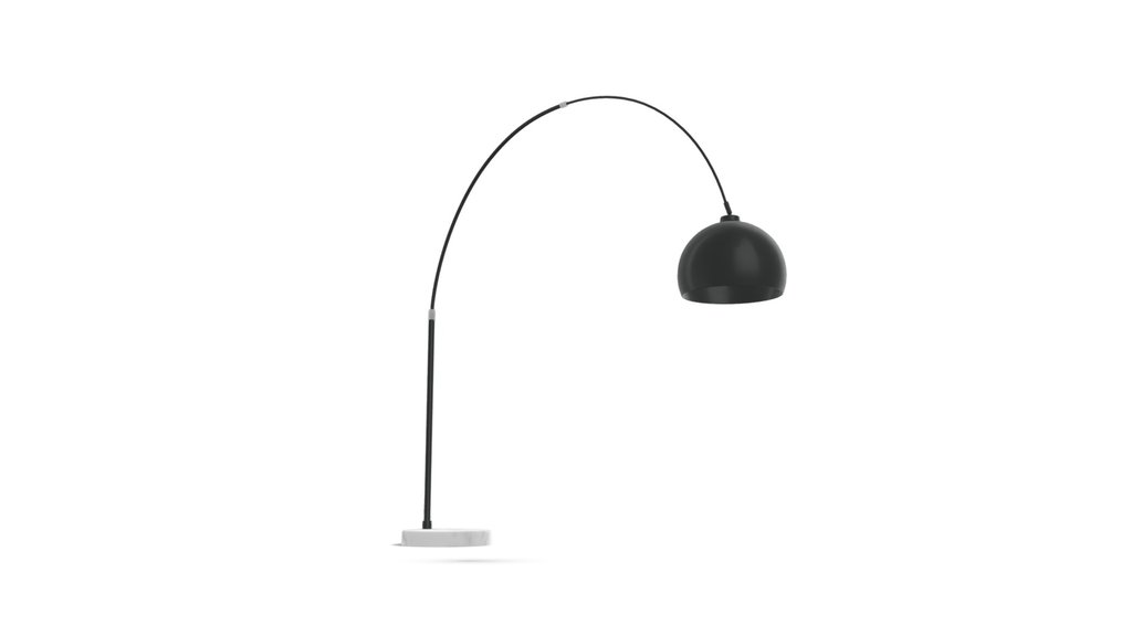Bow Large Floor Lamp, Black And White Marble