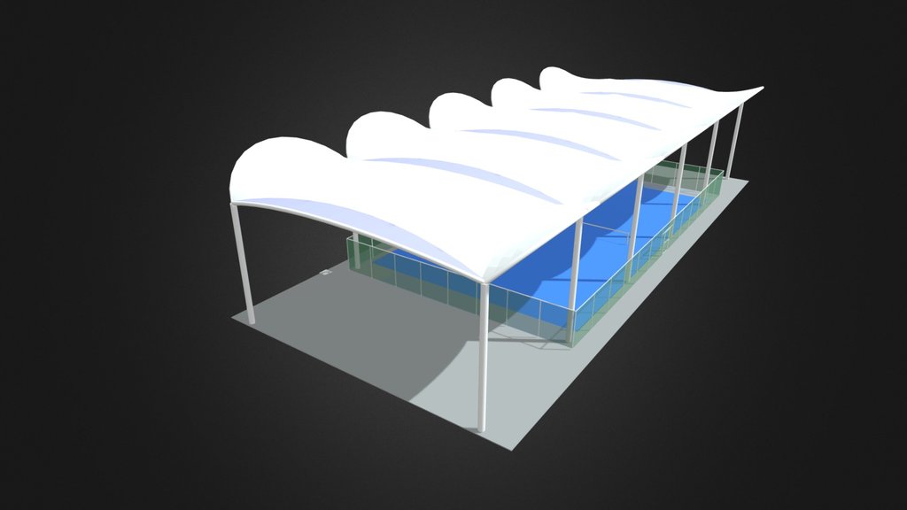TC-GA1S Gull-Wing Arched Tennis Court Canopy